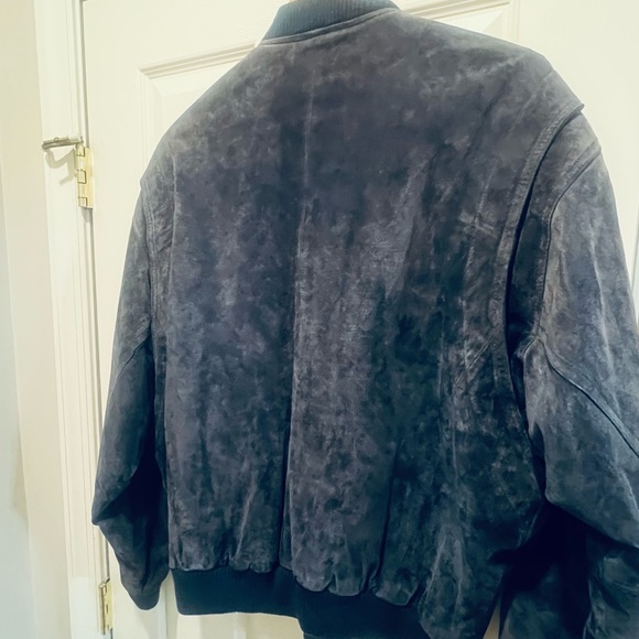 COPY - Vintage Dual Control 100% Suede Leather Bomber Jacket Size Large - Picture 11 of 13